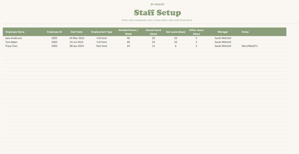 Leave Request & Tracking System: Excel Template for Small Business