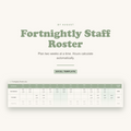 Fortnightly Staff Roster: Excel Template for Small Business